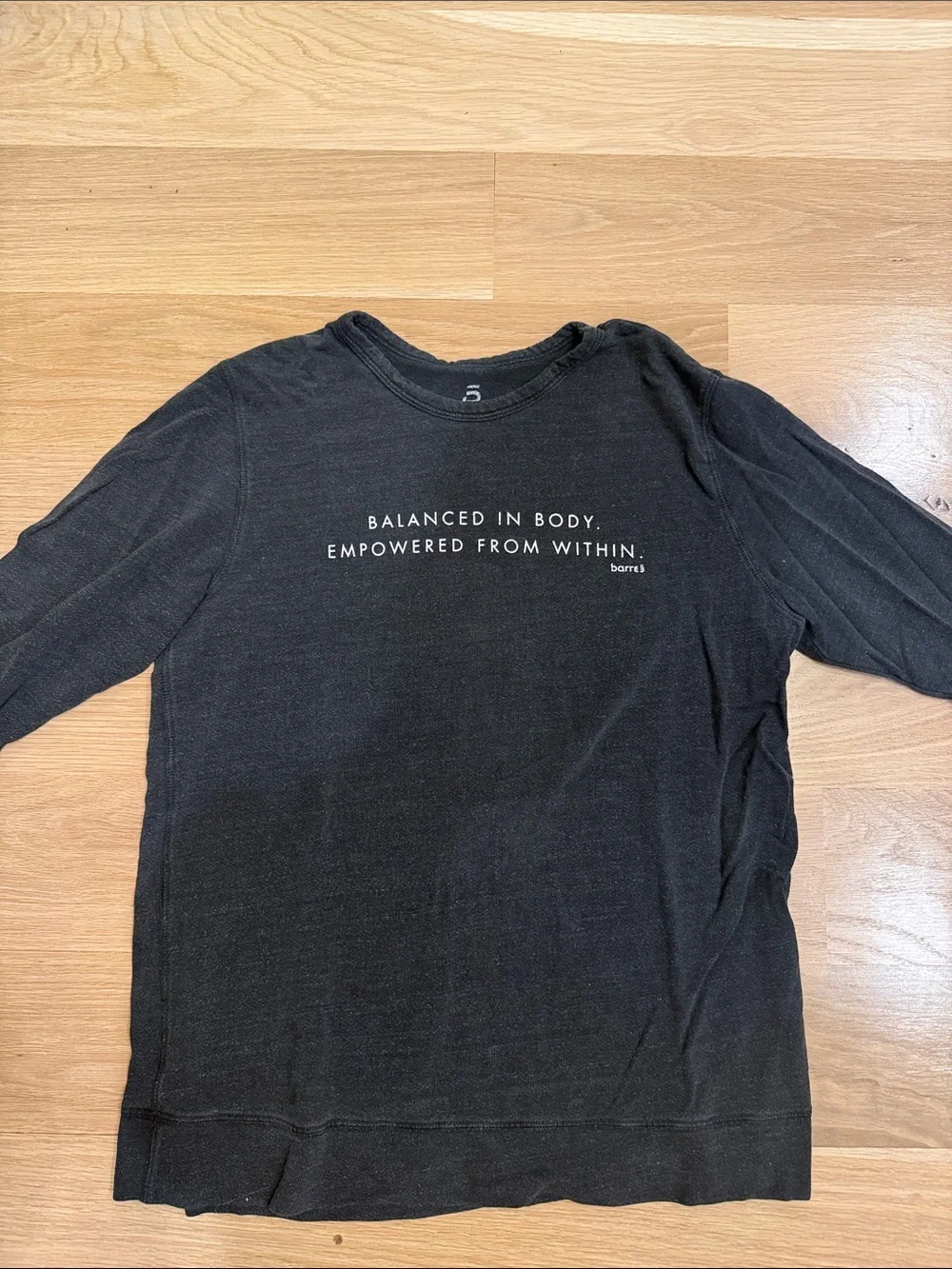 Women’s Black barre3 Crewneck Sweatshirt - Balanced In Body Graphic - Picture 1 of 4